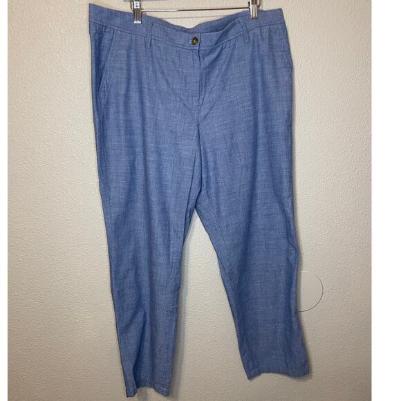 Talbots Relaxed Chino Blue 100% Cotton Causal Workwear Women's Pants Size 16 - Picture 9 of 9